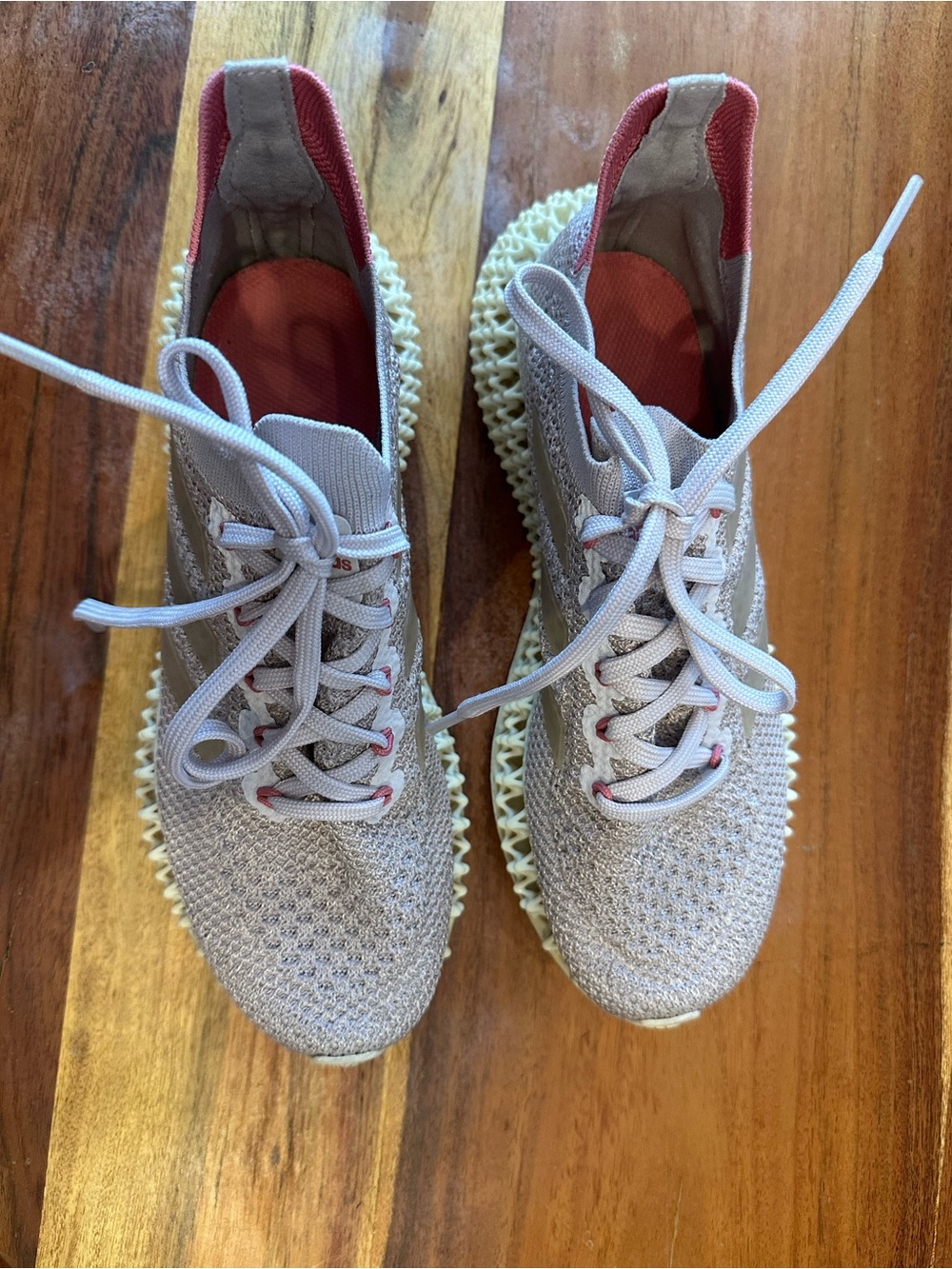 Pink Knit Lace-Up Women's Sneakers with Coral Accents
